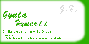 gyula hamerli business card